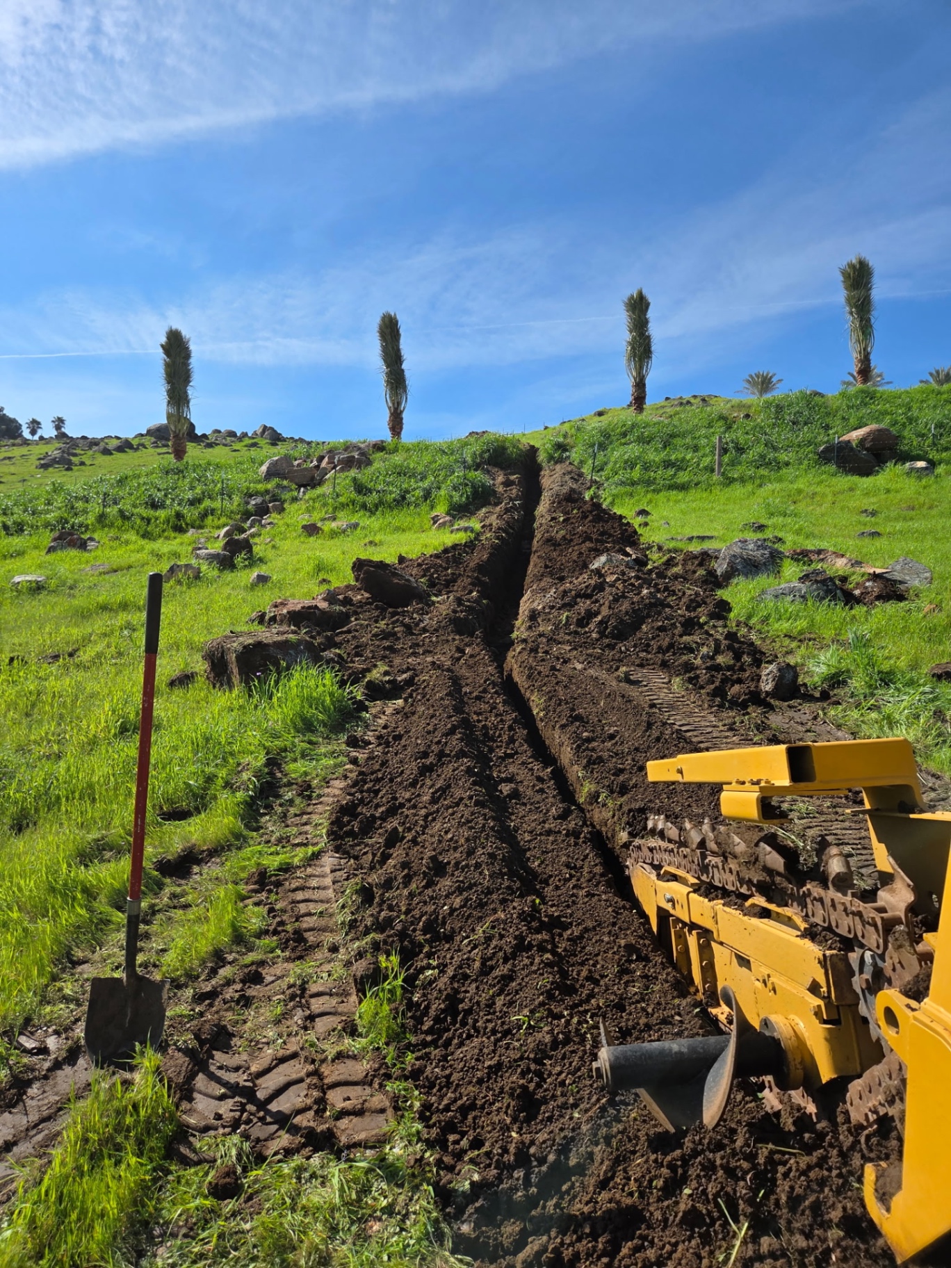 Tracked trencher utility run