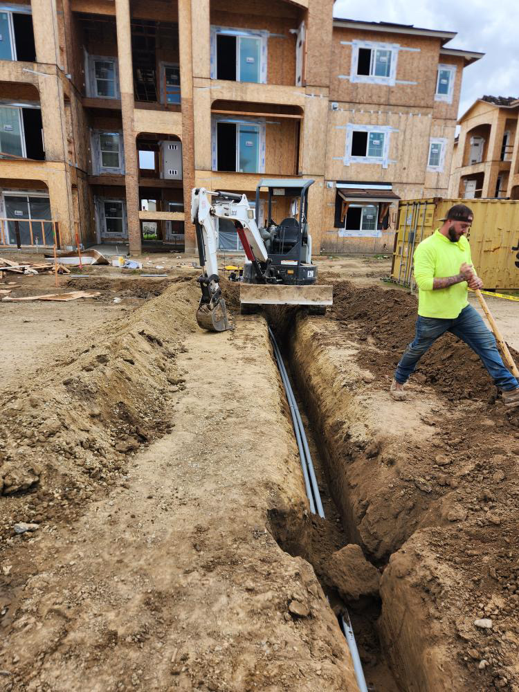 Apartment utility trenching
